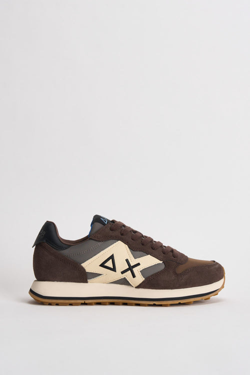 Sneakers uomo in suede marrone - 1