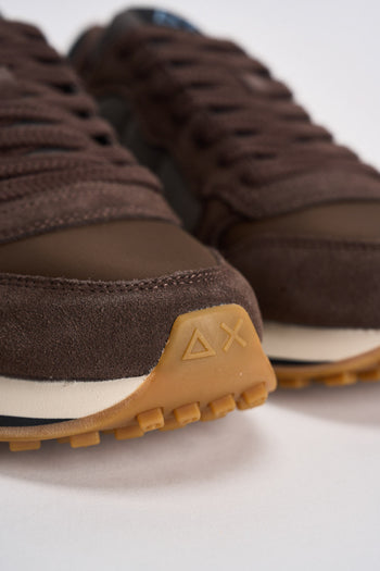 Sneakers uomo in suede marrone - 4