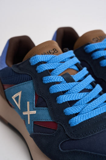 Sneakers uomo in suede blu - 5