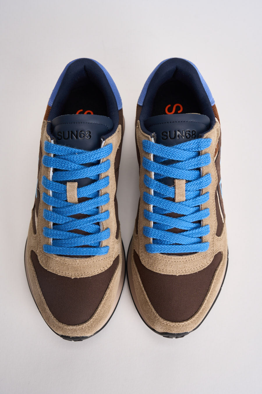 Sneakers uomo in suede totora e azzurro CPZ46125 93 SUN68 