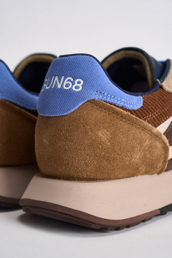 Sneakers uomo in suede totora e azzurro - 8