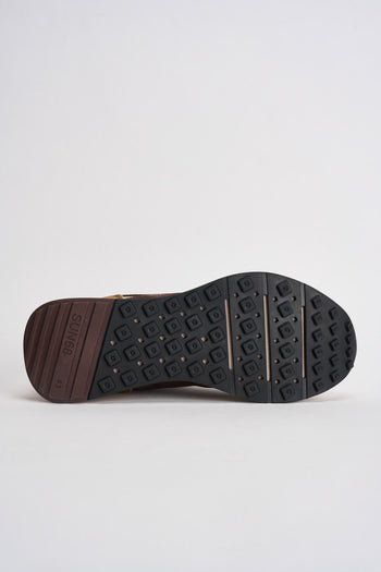 Sneakers uomo in suede totora e azzurro - 10