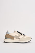 Sneakers donna con strass ecrù CPZ46223 31 SUN68 