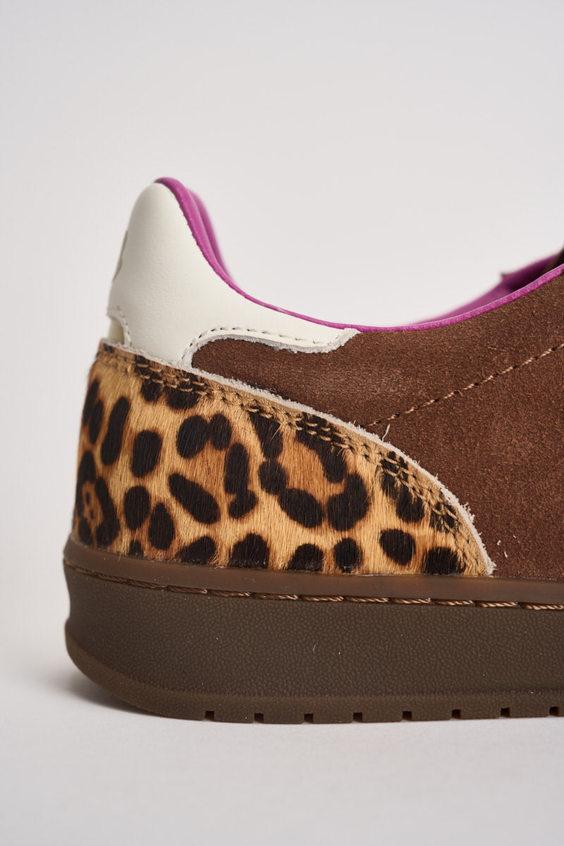 Sneakers donna in suede marrone e animalier CPZ46254 36 SUN68 
