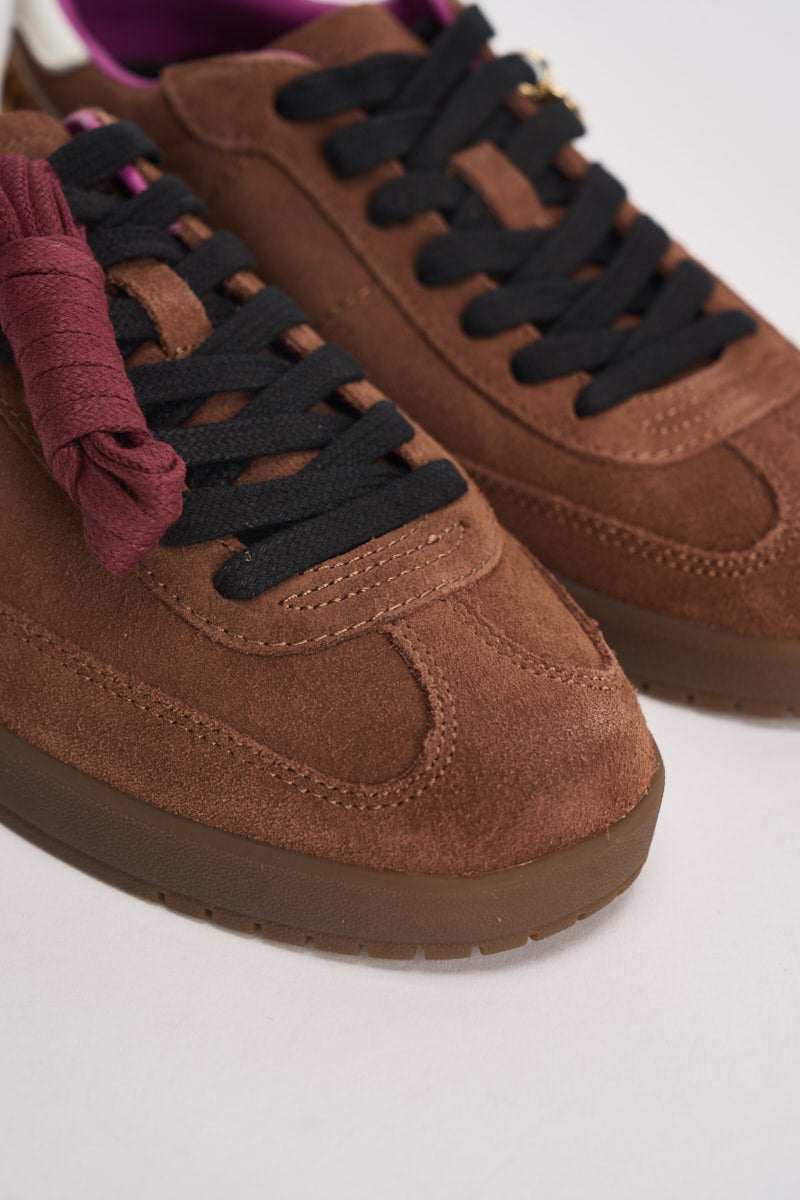 Sneakers donna in suede marrone e animalier CPZ46254 36 SUN68 