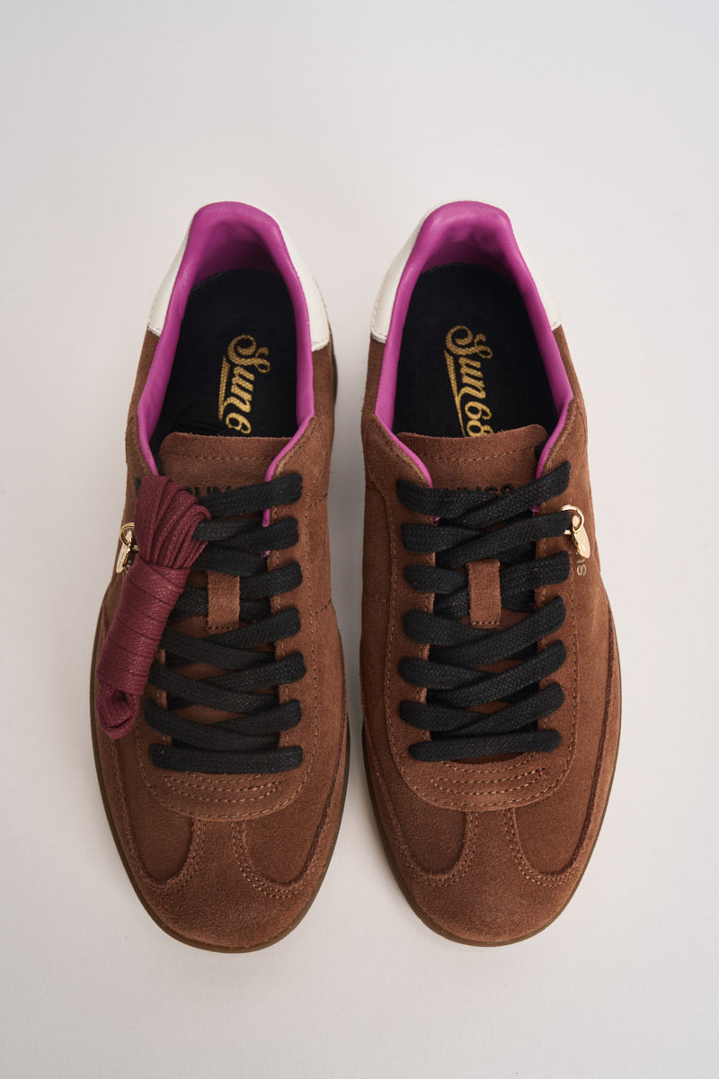 Sneakers donna in suede marrone e animalier CPZ46254 36 SUN68 
