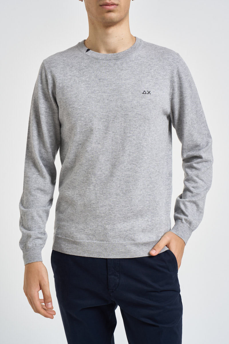 Maglia uomo girocollo grigio chiaro K46101 06 SUN68 