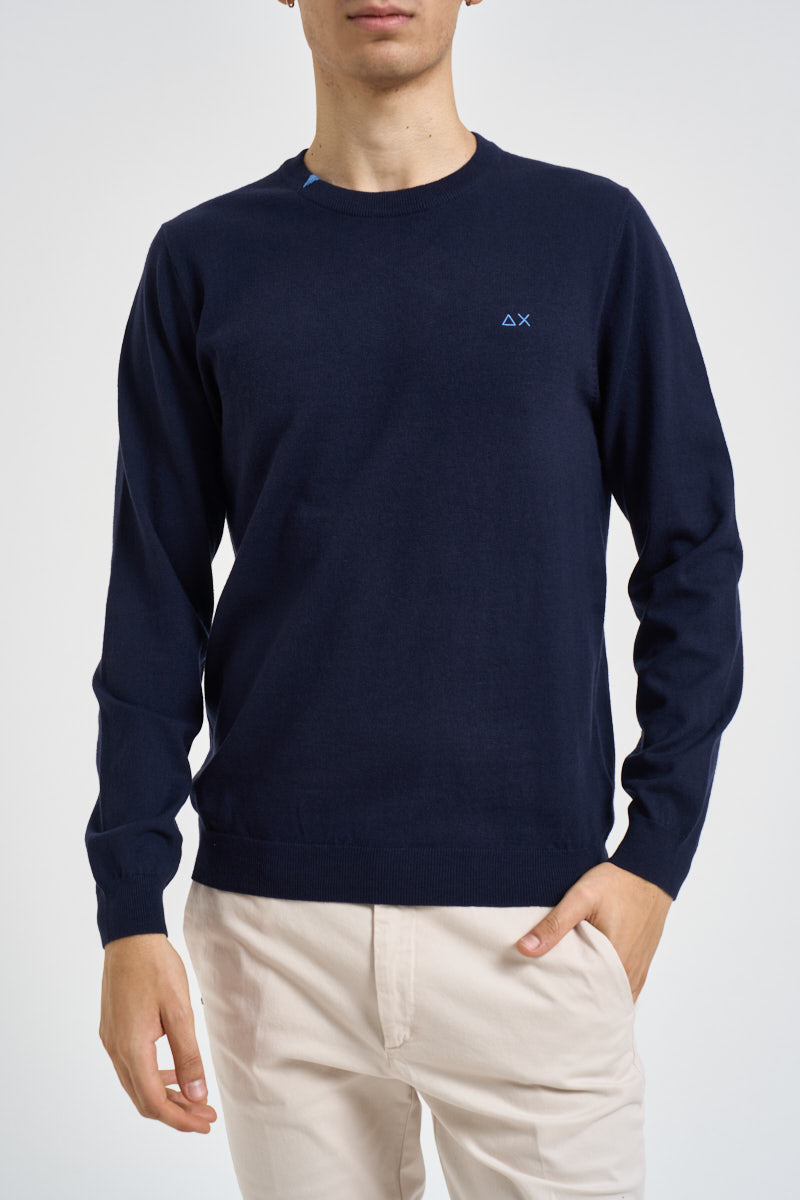 Maglia uomo girocollo blu navy K46101 07 SUN68 