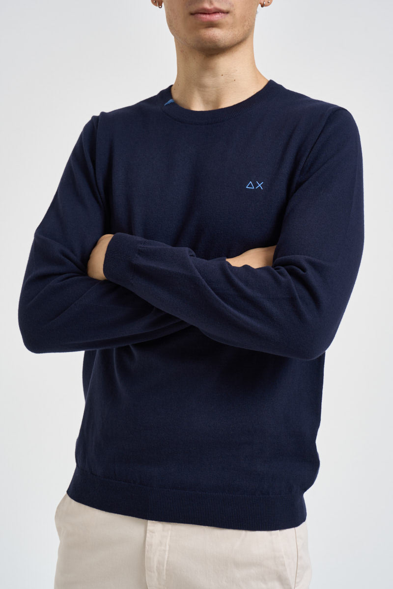 Maglia uomo girocollo blu navy K46101 07 SUN68 