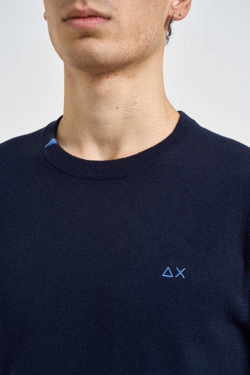 Maglia uomo girocollo blu navy K46101 07 SUN68 