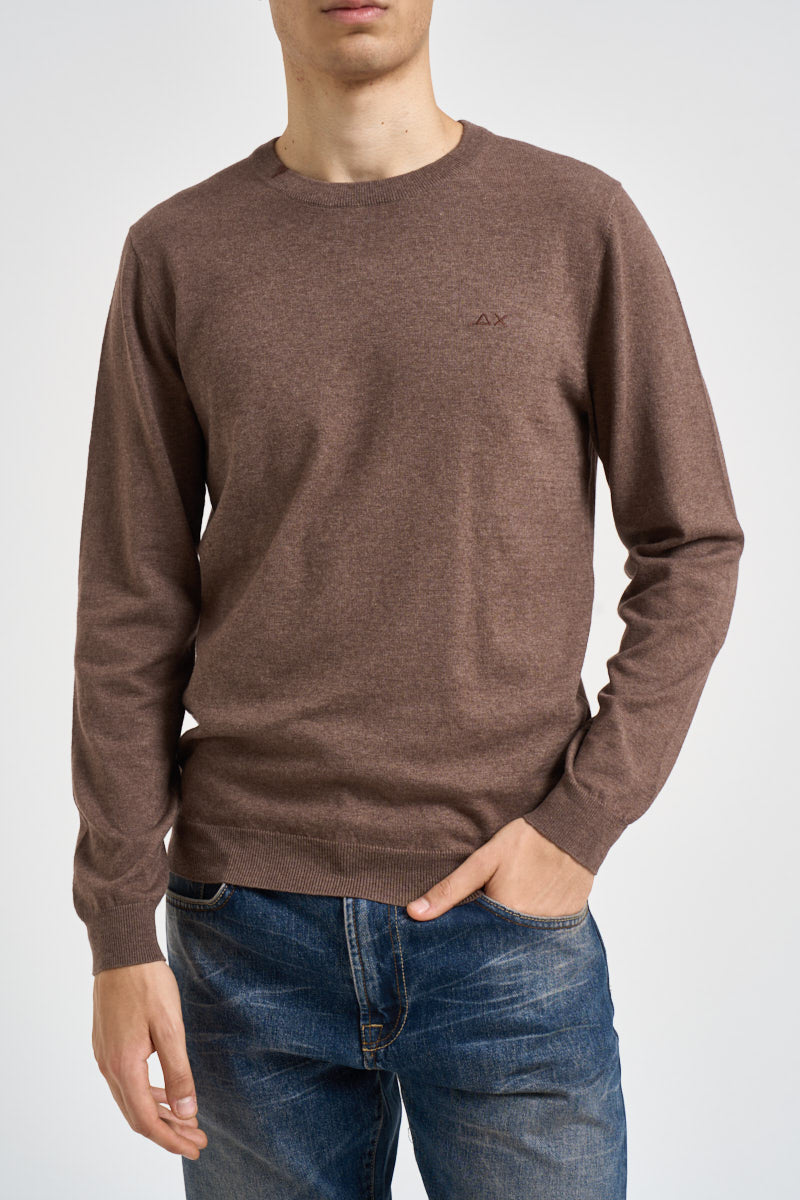 Maglia uomo girocollo marrone K46101 66 SUN68 