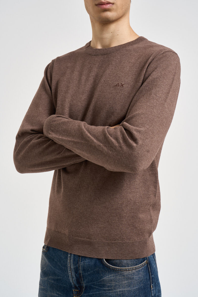 Maglia uomo girocollo marrone K46101 66 SUN68 