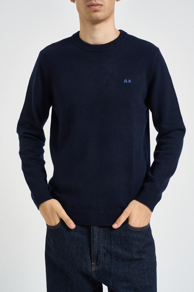 Maglia uomo girocollo blu navy K46112 07 SUN68 