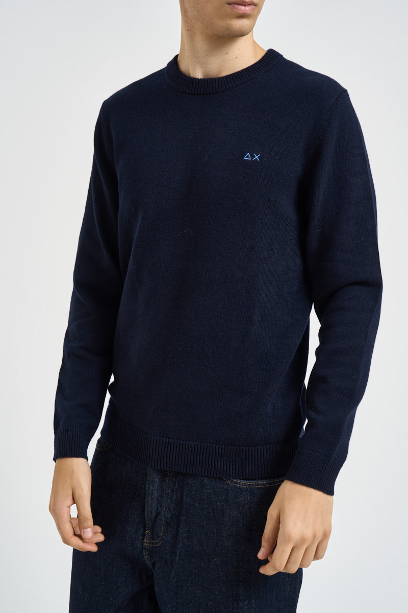 Maglia uomo girocollo blu navy K46112 07 SUN68 