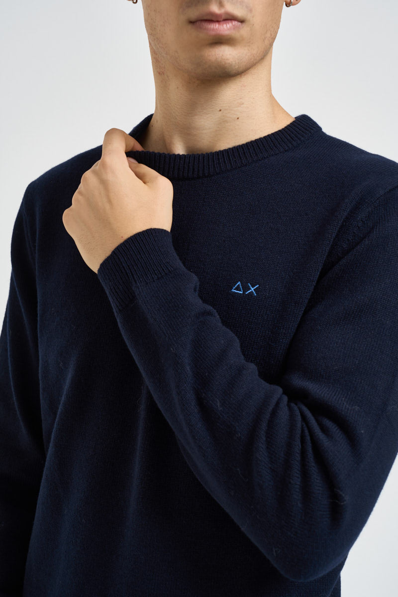 Maglia uomo girocollo blu navy K46112 07 SUN68 