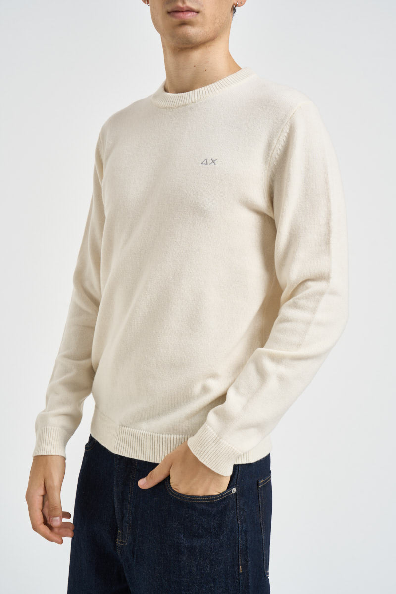 Maglia uomo girocollo panna K46112 31 SUN68 