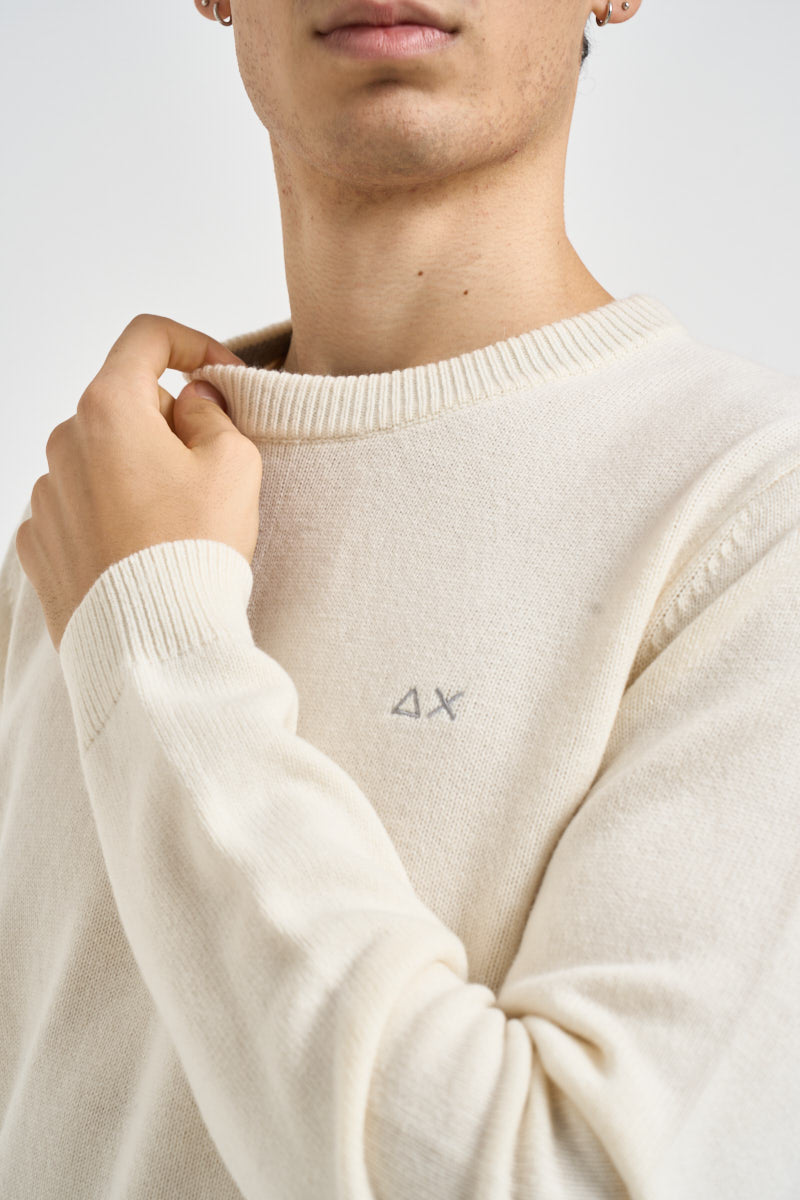Maglia uomo girocollo panna K46112 31 SUN68 
