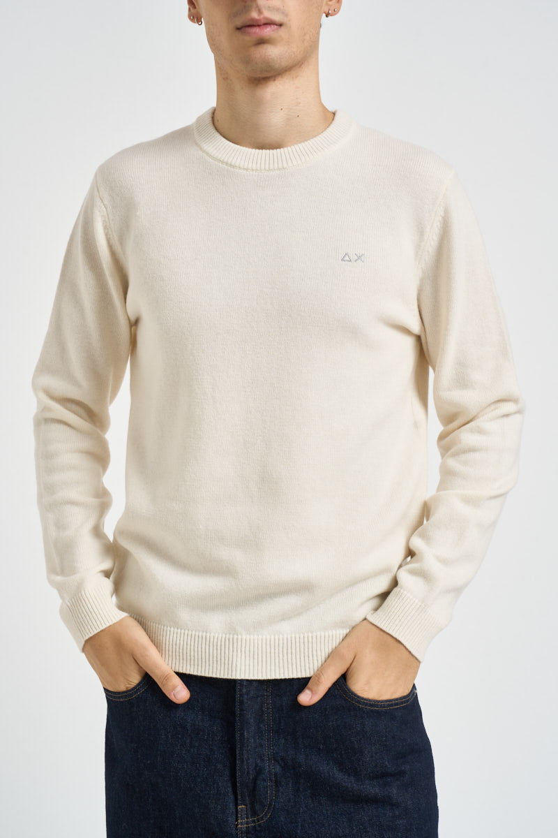 Maglia uomo girocollo panna K46112 31 SUN68 