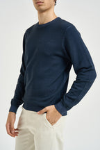 Maglia uomo girocollo in lana blu navy K46129 07 SUN68 