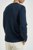 Maglia uomo girocollo in lana blu navy K46129 07 SUN68 