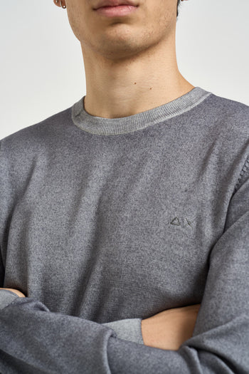 Maglia uomo girocollo in lana grigio stone - 3