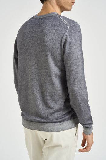 Maglia uomo girocollo in lana grigio stone - 4