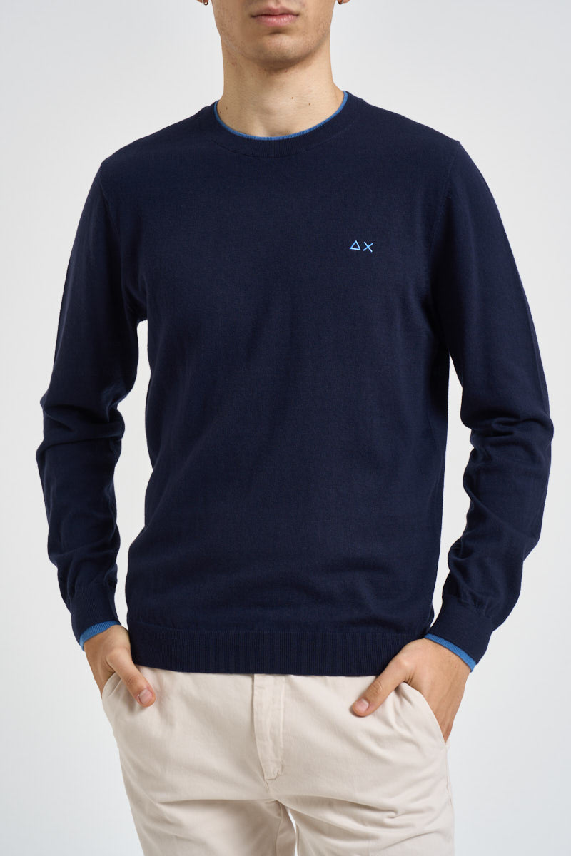 Maglia uomo girocollo blu navy K46159 07 SUN68 