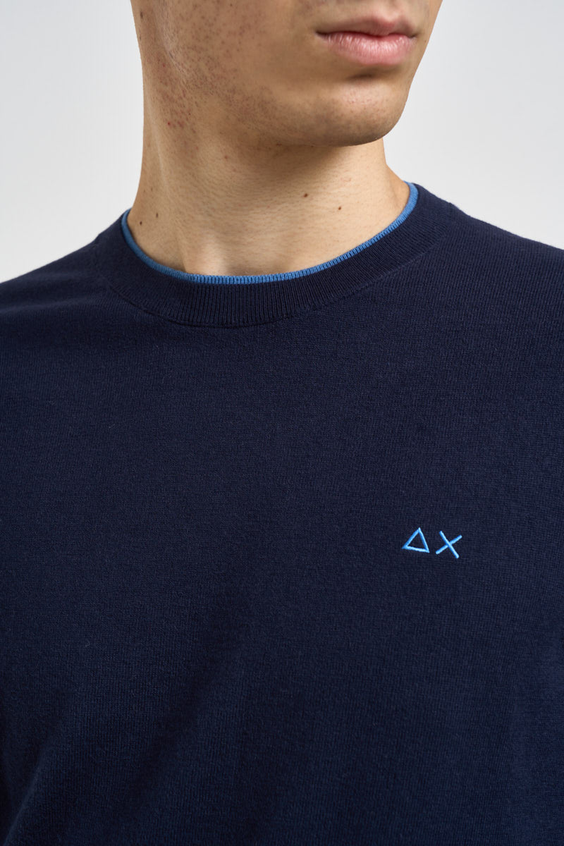 Maglia uomo girocollo blu navy K46159 07 SUN68 
