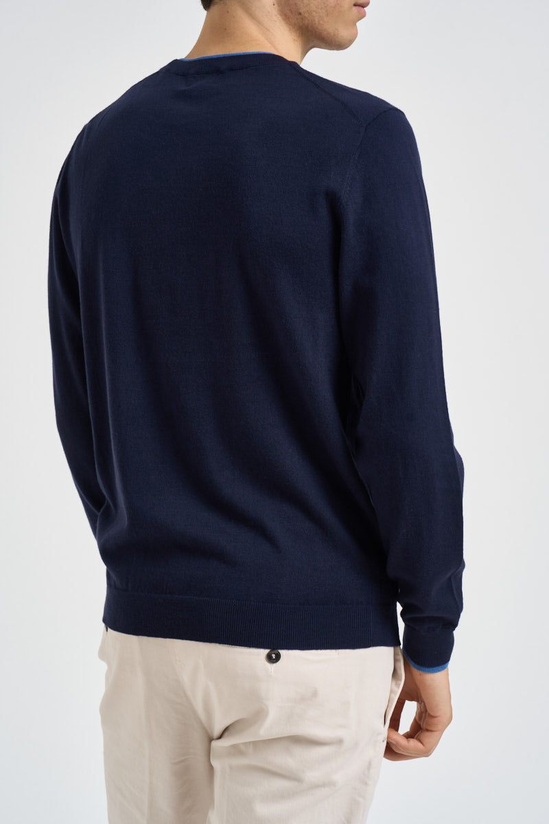 Maglia uomo girocollo blu navy K46159 07 SUN68 