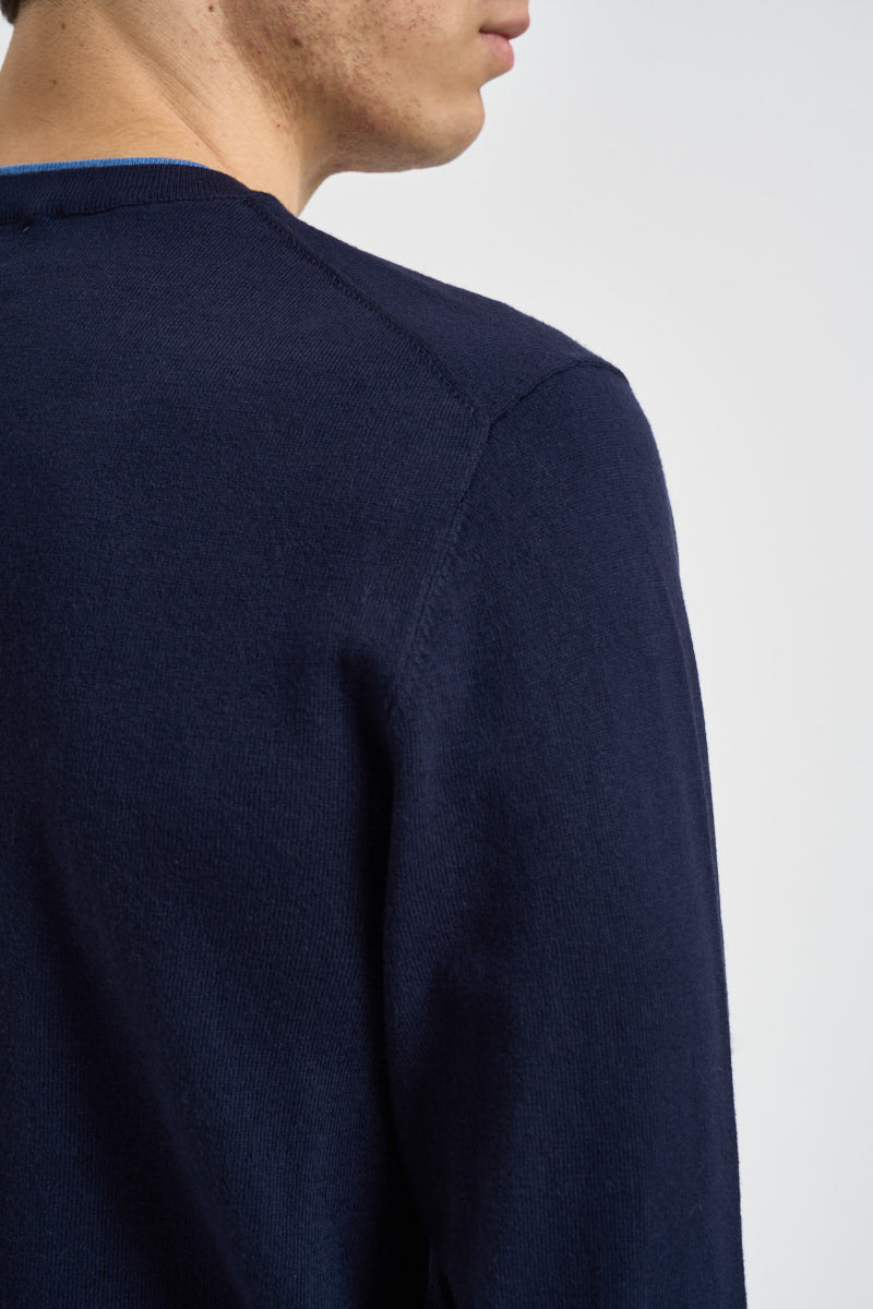 Maglia uomo girocollo blu navy K46159 07 SUN68 