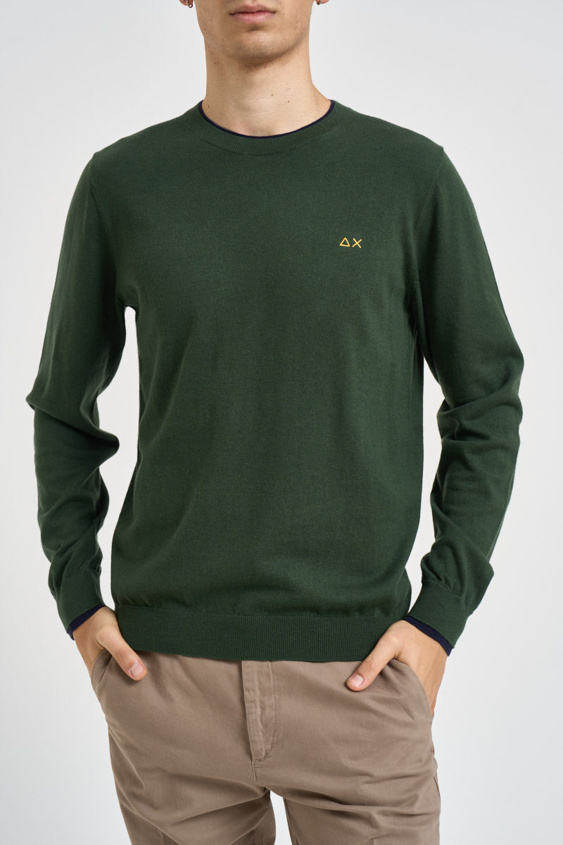 Maglia uomo girocollo verde K46159 37 SUN68 