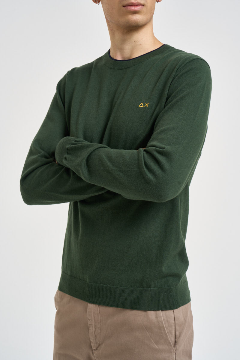 Maglia uomo girocollo verde K46159 37 SUN68 