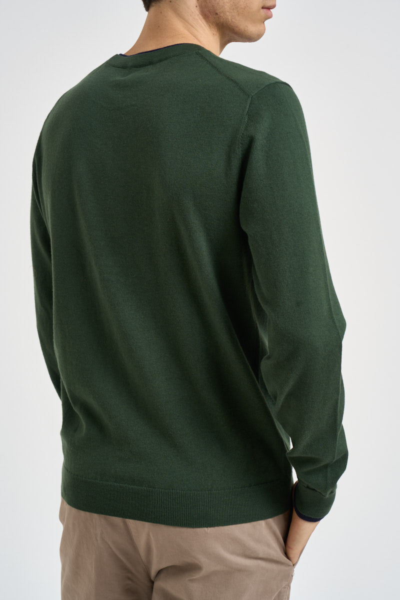 Maglia uomo girocollo verde K46159 37 SUN68 