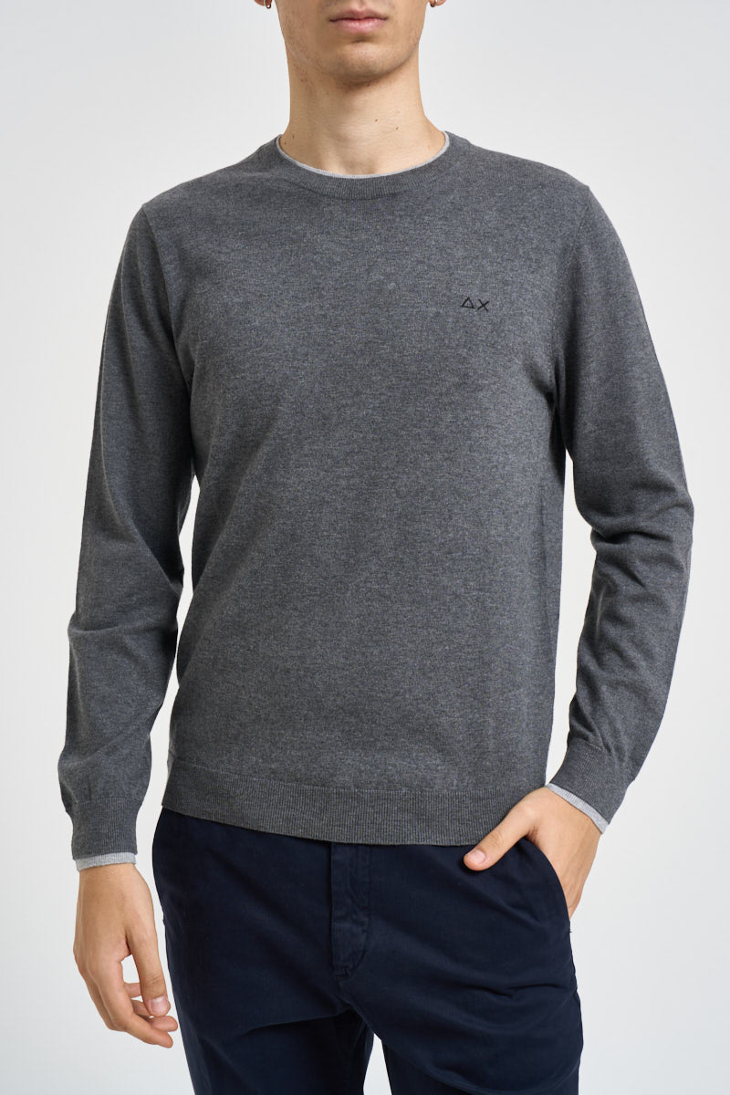 Maglia uomo girocollo grigio antracite K46159 47 SUN68 