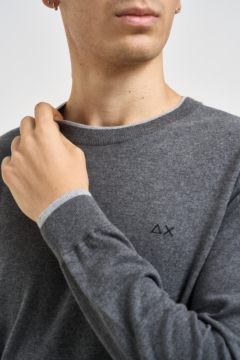 Maglia uomo girocollo grigio antracite K46159 47 SUN68 