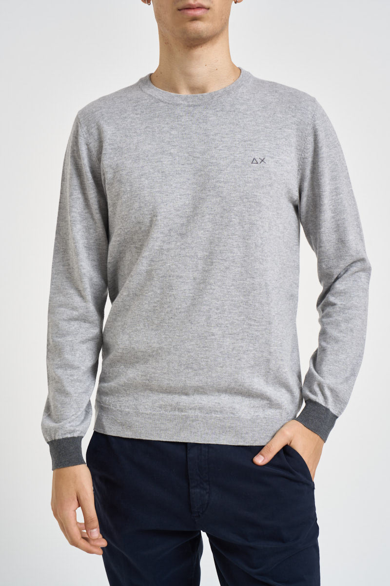 Maglia uomo girocollo grigio chiaro K46160 06 SUN68 