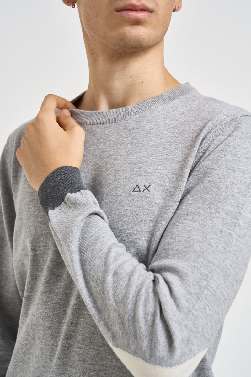 Maglia uomo girocollo grigio chiaro K46160 06 SUN68 