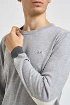 Maglia uomo girocollo grigio chiaro K46160 06 SUN68 