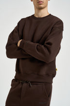 Felpa uomo a girocollo marrone BLAKE MORO SUPERCULTURE* 