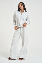 Felpa donna con collo alto grigio chiaro DEBBY GRIGIO NK SUPERCULTURE* 