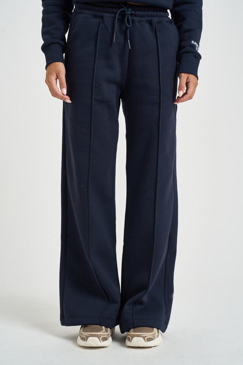 Pantalone donna a palazzo Demiz blu navy. - 1