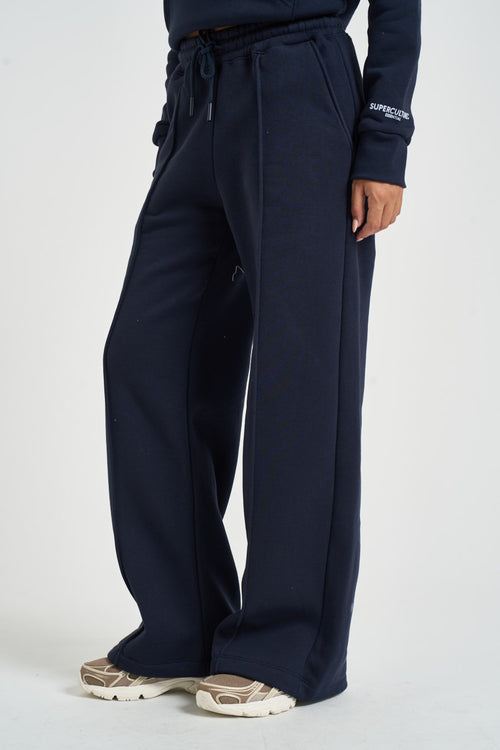 Pantalone donna a palazzo Demiz blu navy. - 2
