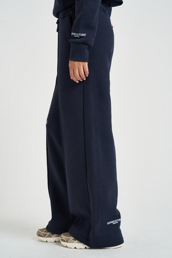 Pantalone donna a palazzo Demiz blu navy. - 3