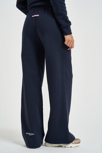 Pantalone donna a palazzo Demiz blu navy. - 4
