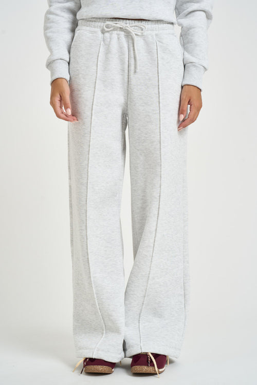 Pantalone donna a palazzo Demiz grigio chiaro - 1