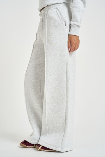 Pantalone donna a palazzo Demiz grigio chiaro - 3
