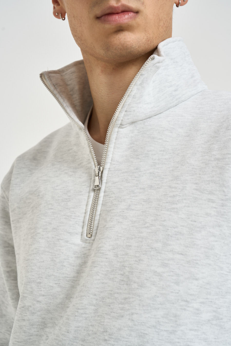 Felpa uomo mezza zip grigio mèlange FOLK GRIGIO NK SUPERCULTURE* 