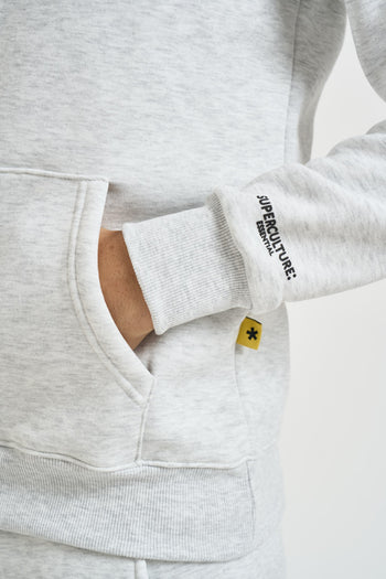 Felpa uomo mezza zip grigio mèlange - 4