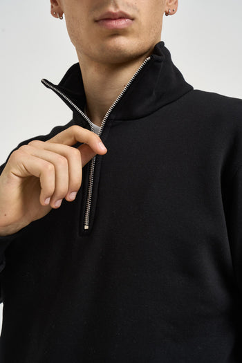Felpa uomo mezza zip nera - 3