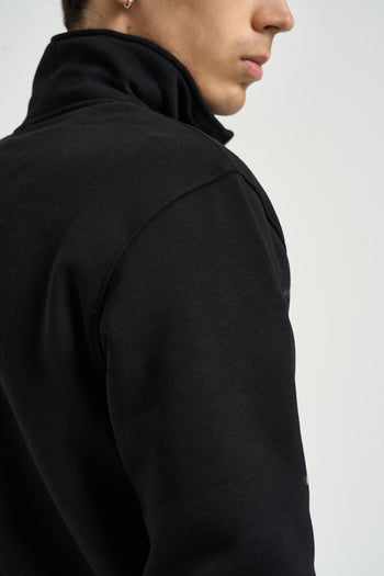 Felpa uomo mezza zip nera - 6
